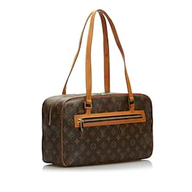 Louis Vuitton-Brown Louis Vuitton Monogram Cite GM Shoulder Bag-Brown