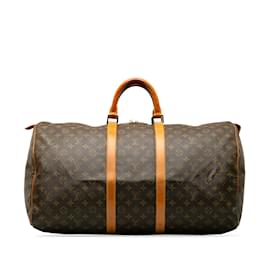 Louis Vuitton-Brown Louis Vuitton Monogram Keepall 55 Travel bag-Brown