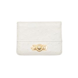Vintage White Gianni Versace Ostrich Leather Wallet White