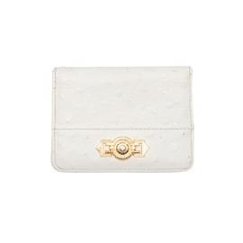 Gianni Versace-Vintage White Gianni Versace Ostrich Leather Wallet-White