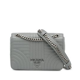 Sac gris Prada Small Soft Calf Impunture Diagramme Autre