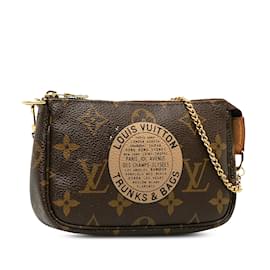 Louis Vuitton-Brown Louis Vuitton Monogram Trunks and Bags Mini Pochette Accessoires Crossbody Bag-Brown
