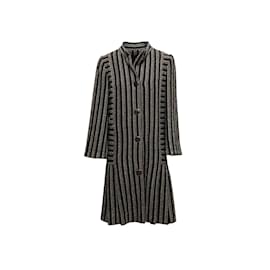 Autre Marque-Cappotto vintage in lana Pauline Trigere in bianco e nero per Bergdorf Goodman taglia O/S-Nero
