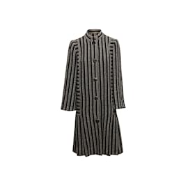 Autre Marque-vintage Noir & Blanc Pauline Trigere pour Bergdorf Goodman Wool Coat Taille O/S-Noir