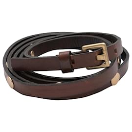 Chanel-Dark Brown Chanel Skinny Leather Belt-Brown