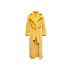 Autre Marque-Yellow Maison Atia Genevieve Faux Fur Coat Size 1-Yellow
