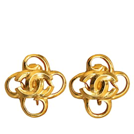 Chanel-Gold Chanel CC Clip On Earrings-Golden