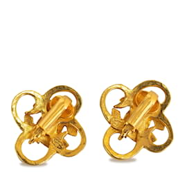 Chanel-Pendientes de clip Chanel CC dorados-Dorado