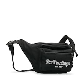 Balenciaga-Black Balenciaga Nylon Explorer Belt Bag-Black