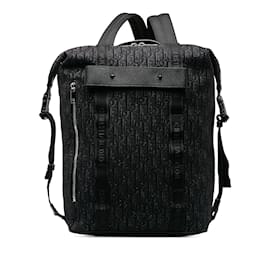 Dior-Mochila de lona preta Dior Safari com zíper oblíquo-Preto