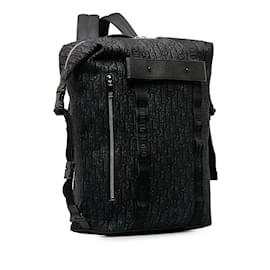 Dior-Black Dior Safari Zip Oblique Canvas Backpack-Black