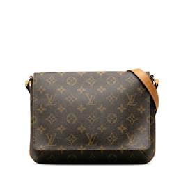 Louis Vuitton-Brown Louis Vuitton Monogram Musette Tango Short Strap Shoulder Bag-Brown