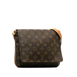 Louis Vuitton-Brown Louis Vuitton Monogram Musette Tango Short Strap Shoulder Bag-Brown