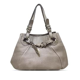 Fendi-Silver Fendi Selleria Pomodorino Tote-Silvery