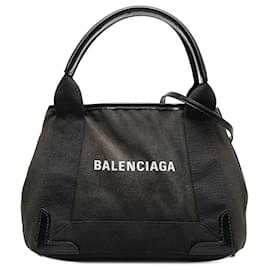 Balenciaga-Bolso satchel Cabas XS de lona Balenciaga negro-Negro