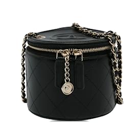Chanel-Bolso de tocador redondo Chanel CC negro-Negro