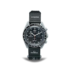 Omega-Schwarze Omega x Swatch Quartz Bioceramic Moonswatch Mission to the Moon August Watch-Schwarz