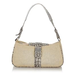MCM-Taupe MCM Canvas and Embossed Leather Shoulder Bag-Other