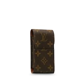 Louis Vuitton-Pitillera marrón con monograma de Louis Vuitton-Castaño