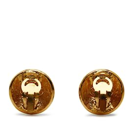 Chanel-Pendientes de clip Chanel CC dorados-Dorado