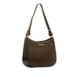 Burberry-Brown Burberry Leather Shoulder Bag-Brown