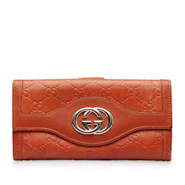 Gucci-Portefeuille long Gucci Guccissima rouge-Rouge