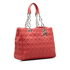 Dior-Red Dior Large Cannage Lady Dior Soft Shopping Tote-Red