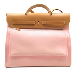 Hermès-Pink Hermes Herbag Zip Toile 39 Satchel-Pink