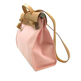 Hermès-Rosa Hermes Herbag Zip Toile 39 Schulranzen-Pink