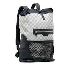 Louis Vuitton-White Louis Vuitton Damier Azur Coastline Matchpoint Backpack-White