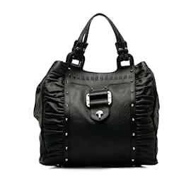 Versace-Schwarze Versace-Leder-Einkaufstasche-Schwarz
