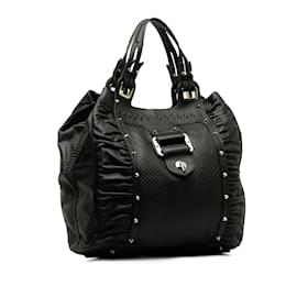 Versace-Schwarze Versace-Leder-Einkaufstasche-Schwarz