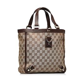 Gucci-Brown Gucci GG Canvas Abbey D-Ring Handbag-Brown