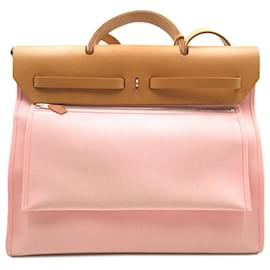 Hermès-Hermes Pink Herbag Zip Toile 39-Pink