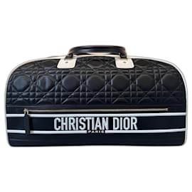 Christian Dior-Sac de voyage Christian Dior avec bandoulière Edition Limitée-Noir,Blanc