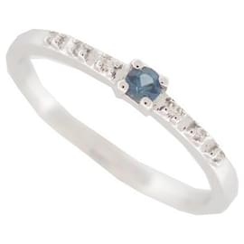 Mauboussin-NEW MAUBOUSSIN CAPSULE OF EMOTIONS GOLD RING 18K SAPPHIRE & DIAMONDS 51 RING-Silvery