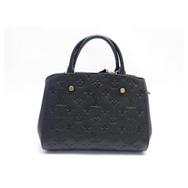 Louis Vuitton-LOUIS VUITTON MONTAIGNE BB M HANDBAG41053 MONOGRAM LEATHER EMPREINTE BAG-Black