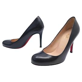 Christian Louboutin-ZAPATOS DE TACÓN SIMPLES DE CHRISITAN LOUBOUTIN 100 niño 34.5 IT 35.5 FR ZAPATOS-Negro