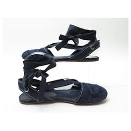 Prada-PRADA SPARTAN SHOES 1P6951 Sandals 37.5 Item 38.5 FR EN DENIM SHOES-Blue