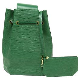 VINTAGE SAC A DOS LOUIS VUITTON SEAU EN CUIR EPI VERT LEATHER BACKPACK BAG Vert