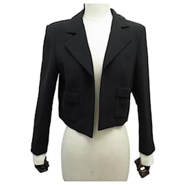 Chanel-NEW SHORT CHANEL JACKET WITH REMOVABLE CUFFS P51350V38360 l 42 SILK JACKET-Black