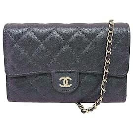 Chanel-NEUF SAC A MAIN CHANEL WALLET ON CHAIN A84512 CUIR CAVIAR IRIDESCENT WOC-Multicolore
