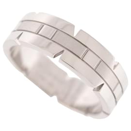 Cartier-NOVO ANEL CRB DO TANQUE FRANCÊS CARTIER4059900 T65 OURO BRANCO 18K 13.5 GR RING-Prata