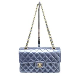 Chanel-CHANEL SMALL TIMELESS CLASSIC CROSSBODY HANDBAG + BAG PURSE BOX-Blue