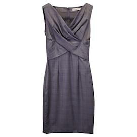 Dior-Christian Dior Plaid Print Dress in Grey Wool-Grey