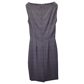 Dior-Christian Dior Plaid Print Dress in Grey Wool-Grey