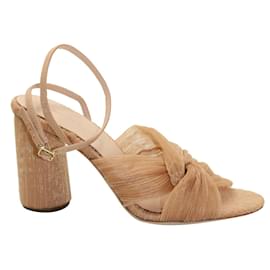 Loeffler Randall-Loeffler Randall Reed Beauty Pleated Twist Heel in Peach Polyester-Pink,Peach