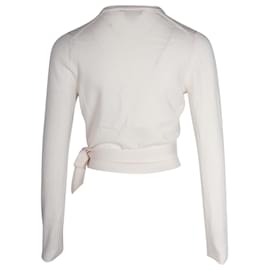 Zimmermann-Zimmermann Wrap Cardigan in Cream Merino Wool-White,Cream