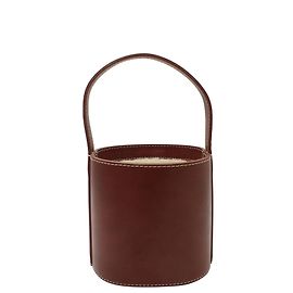 Bolsa Staud Bisset em couro marrom Marrom
