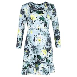 Erdem-Erdem Judy Floral-Print Mini Dress in Blue Polyester-Blue